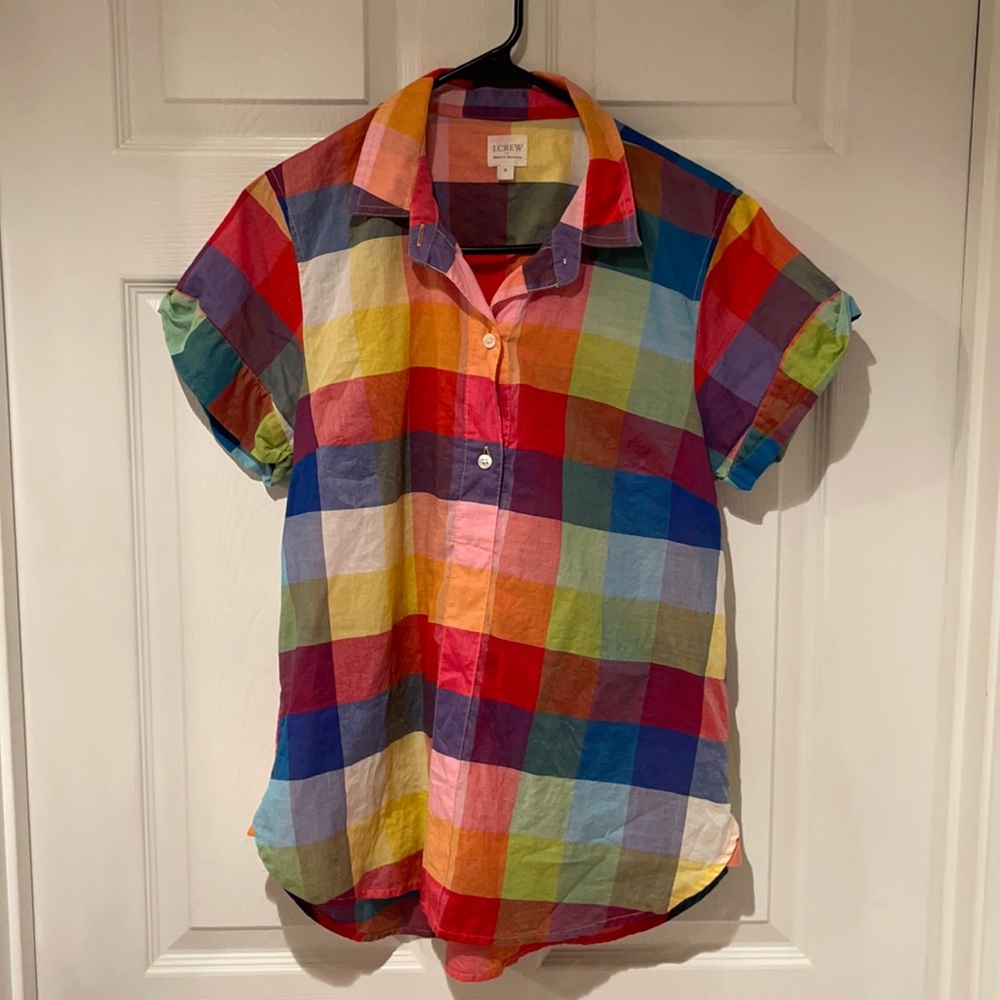 🌈J. Crew Rainbow Shirt🌈 Medium🌈